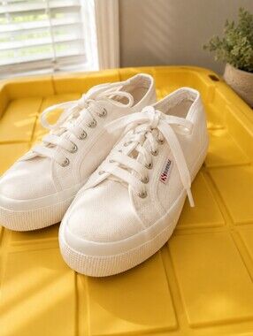 Superga Off-White Canvas Low-Top Sneakers